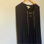 Michael Kors Black Long Sleeve Top Dress with Gold Chain detail Size Medium Photo 2