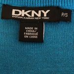 DKNY Silk Bow Cardigan Sweater Womens Coquette Twee Preppy Office Turquoise P/S Photo 3