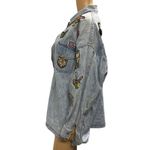 Y2K Nada Nuff Contempo Patch Zip Up Long Sleeve Jean Shirt Jacket Medium Blue Photo 2