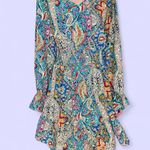 Retro Colorful Paisley Floral Abstract Hippie Long Sleeve Mini Dress Multiple Size M Photo 8