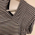 MICHAEL KORS Dress Women’s Size XS MK Coke Shoulder Short Sleeve Striped Dress Black Photo 3