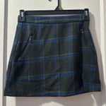 Renamed Grey Plaid Mini Skirt with Zipper Detail in S Gray Photo 0