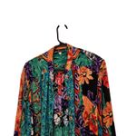 Carole Little Multicolor Vibrant Open Front Crinkle Y2K Hippie Cardigan Size 8 Photo 5