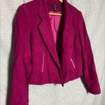Louben Dark Fuchsia Wool and Cashmere Jacket with zipper pockets Size 4 Purple Photo 2