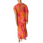 Sag Harbor Plus Size Orange Boho Tropical Summer Floral Two Piece Top Dress Set Photo 5