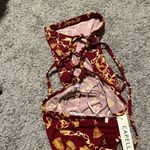 NWT capella New Burgundy Chain Print Criss Cross Back Dress small Red Photo 10