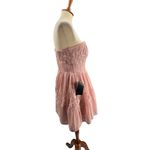 Bebe Dress Pink Embroidered Sequin Strapless Party Going Out Romantic Size 2 New Photo 3
