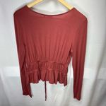 Good Luck Gem Rust/Rose Colored Long Sleeve Blouse Photo 3