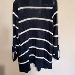 Splendid Navy Blue White Striped Nautical Knit Pocket Cardigan Photo 6