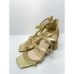 Zigi Soho Zigi Soro Sandals Size 6‎ Gold Open Toe Ankle Strap Dress Heels Sparkly Photo 2