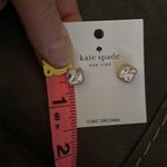 Kate Spade Save the date Rose Gold pave princess cut Cubic Zirconia stub earring Photo 2