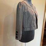 Loft Black and White Striped Blazer with Cropped Length and Vintage Silhouette Photo 2