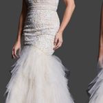 COLORS Ivory Gown Mermaid Mesh Embellished Sleeveless Evening Wedding Dress 14 Photo 15