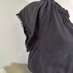 Bella Dahl Frayed Smocked Waist Dress M Black Adjustable Waist Photo 2