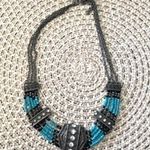 bohemian western beaded turquouse statement rhinestone necklace Photo 0