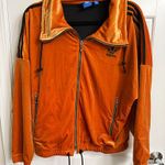 Adidas Women's Superstar Orange Velvet Zip-up Track Jacket US Medium Athleisure Photo 0
