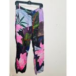 UNTITLED IN MOTION Purple Floral Intuition Tie Closure Trouser Pants size Small Blue Photo 1