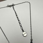 Givenchy Black Grey & Clear Rhinestone Gunmetal Necklace Y Drop Chain Photo 13