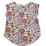 Joie Floral Print Linen Cap Sleeve Blouse Photo 0