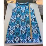 Talbots  dress blue portrait picture collar classic Geometric Size XL Resort Zip Photo 7