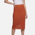 Calvin Klein  Mesh Knit Pencil Coordinating Midi Skirt Terra L EUC Photo 3