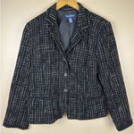 Evan Picone Evan-Picone Women’s Black & White Plaid Blazer Jacket Size 16 Timeless Style Photo 0