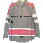 NFL Team Apparel Buccaneers Gray Hoodie Embroidered Rounded hem women sz L Photo 1