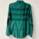 Burberry  Brit Cotton Blend Plaid Long Sleeve Button-Up Shirt Green Women's S / P Photo 1