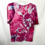 Ralph Lauren XL Top Handmade Tie Dye Pink Blue Spiral Festival Boho Artsy 1754 Photo 2