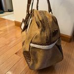 Bath & Body Works Bath Body Works Suede Faux Leather Croc Travel Duffle Bag Carry On Brown Tan 20" Photo 1