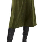 1. State  Midi Green Velvet Skirt Photo 0
