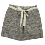 Fossil  Darcy Size Small Mini Skirt Cotton Linen Black White Photo 0