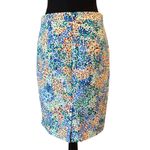 J.Crew  Multicolor Floral Pencil Skirt | Size 4 | Vibrant Print & Lined Preppy Photo 2