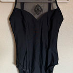 Jantzen Vintage  Mesh High Neck Swimsuit Onesie Sz 10 Black Full Coverage Amulet‎ Photo 0
