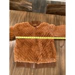 Love Token  Faux Fur copper brown Bomber zip light soft fuzzy Jacket M Photo 4