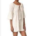 Free People  Folk Town‎ Linen Off-Shoulder Striped Mini Dress Size XS Photo 8