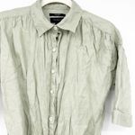Tahari Womens 100% Linen Beachy Button Front Belted Shirt Dress Size S Green Photo 7