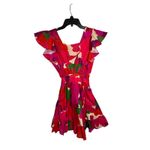 MISA Los Angeles  Floral Print Ruffle Sleeve Square Neck Mini Dress Size S Photo 3