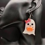 🌸 4 for $20 Halloween Ghost Earrings with Sparkling Pumpkin & Bows White Photo 5