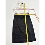 BCBGMAXAZRIA  Womens Silk Charmeuse Bodycon Cocktail‎ Paty Dress Beige Black 4 Photo 11