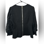 Gracia  Black Top Lace Balloon Sleeves Zip Back NWOT Photo 2