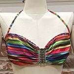 BECCA by Rebecca virtue  colorful striped bikini top / L / Excellent condition Photo 1