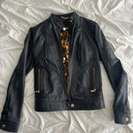 Laundry by Design Laundry Black Jacket with Animal Print Lining Photo 0