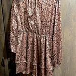 Peach Love California Pink black cheetah print silk party/ casual dress Photo 2