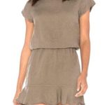 Joie  dress quora olive green ruffle fatigue 100% linen olive green medium Photo 4