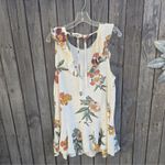 Free People Summer In Tulum Linen Blend Floral Printed Tunic Top In Ivory Size M Photo 3