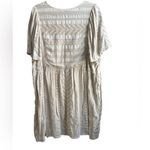 Old Navy Jacquard Mini Swing Dress Beige Geo Pattern Photo 3