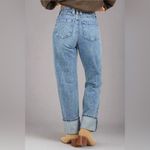 REWASH  HIGH RISE CUFFED STRAIGHT ANKLE JEANS -VINTAGE BLUE BLACK Photo 3