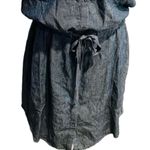 prAna Women Sunrise Peak Dress Deep Denimblue Jean collared tie front.Size S NWT Photo 7