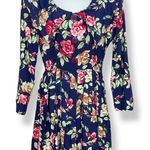 Rampage Vintage  Dress Oversized Collar Pleats Navy Blue Mini Size 3 Juniors Photo 0